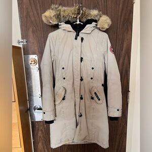 Canada Goose Beige Parka with Fur Hood